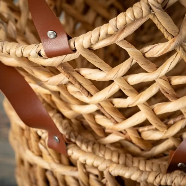 Baskets & Boxes-Kirkland's Home Round Natural Open Weave Baskets, Set Of 3 Tan