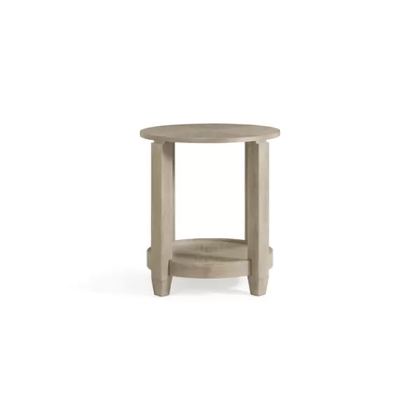 Accent & End Tables-Kirkland's Home Round Oak Wood Accent Table Gray