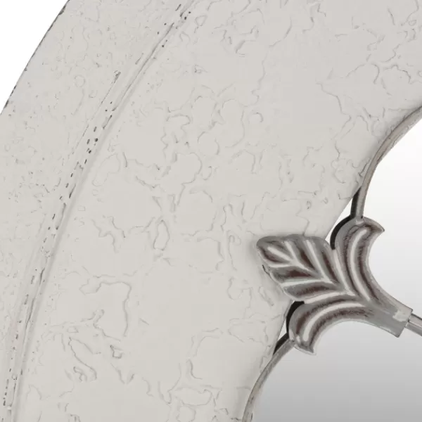 Decorative Mirrors-Kirkland's Home Round Whitewashed Vintage Wood And Metal Mirror