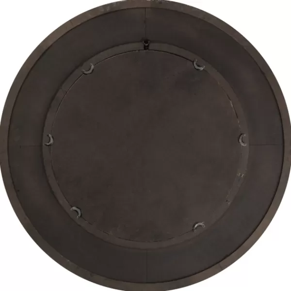 Decorative Mirrors-Kirkland's Home Round Whitewashed Vintage Wood And Metal Mirror