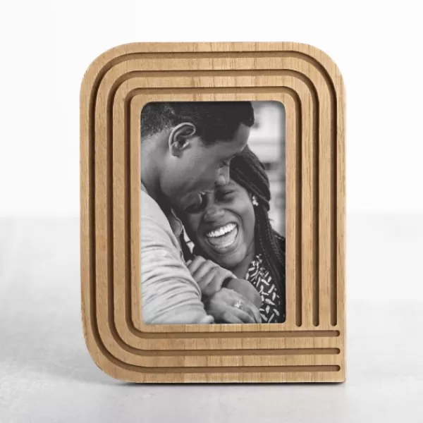 Picture Frames-Kirkland's Home Rounded Corner Carved Wood Picture Frame, 4X6 Brown