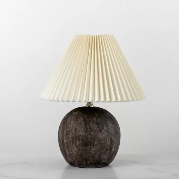 Table Lamps-Kirkland's Home Rowan Round Pleated Table Lamp Ivory