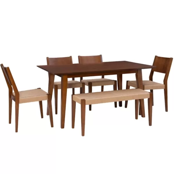 Dining Sets-Kirkland's Home Rubberwood Handwoven Rope 6-Pc. Dining Set