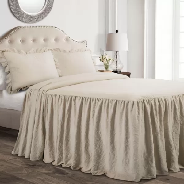 Comforters-Kirkland's Home Ruffle Skirt 3-Pc. King Comforter Set Tan