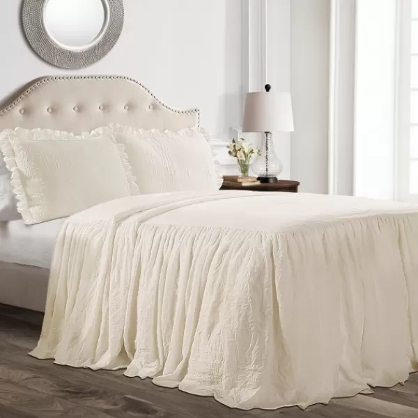 Comforters-Kirkland's Home Ruffle Skirt 3-Pc. King Comforter Set Ivory