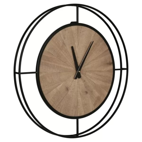 Clocks-Kirkland's Home Rustic Brown And Black Newfield Clock