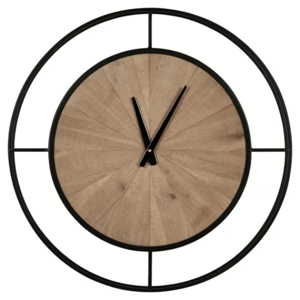 Clocks-Kirkland's Home Rustic Brown And Black Newfield Clock