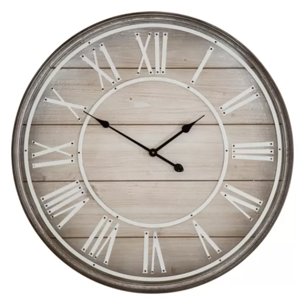 Clocks-Kirkland's Home Rustic Charm Wood Wall Clock