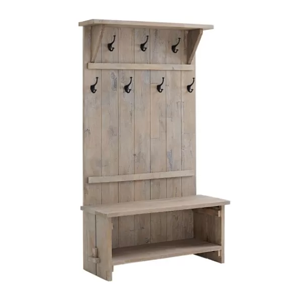 Entryway Furniture-Kirkland's Home Rustic Driftwood Hall Tree Brown