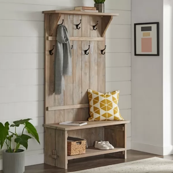 Entryway Furniture-Kirkland's Home Rustic Driftwood Hall Tree Brown