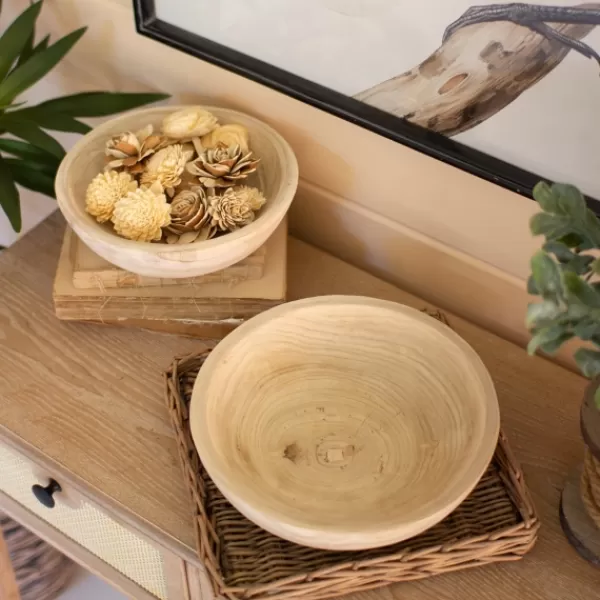 Decorative Bowls & Jars-Kirkland's Home Rustic Forest Ivory Hand Carved 2-Pc. Bowl Set Tan