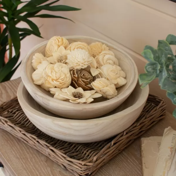 Decorative Bowls & Jars-Kirkland's Home Rustic Forest Ivory Hand Carved 2-Pc. Bowl Set Tan