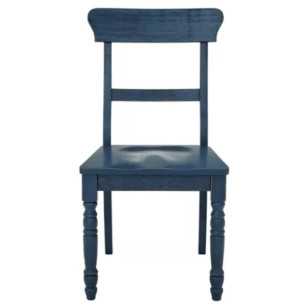 Dining Chairs-Kirkland's Home Rustic Ladder Back Dining Chairs, Set Of 2 Blue