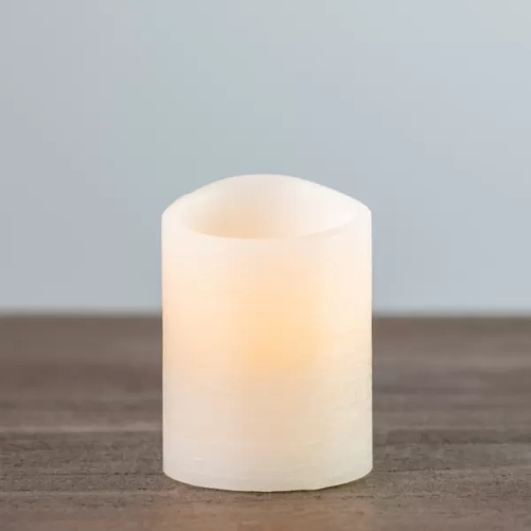 Flameless Candles-Kirkland's Home Rustic Led Pillar Candle, 3X4 In. Ivory