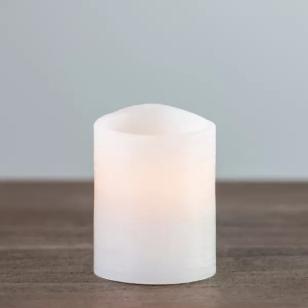 Flameless Candles-Kirkland's Home Rustic Led Pillar Candle, 3X4 In. White