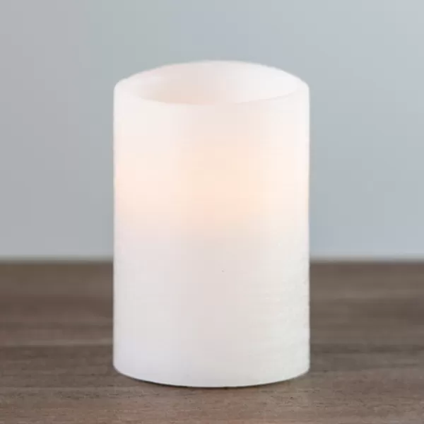 Flameless Candles-Kirkland's Home Rustic Led Pillar Candle, 4X6 In. White