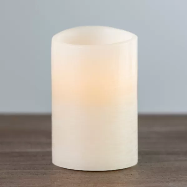 Flameless Candles-Kirkland's Home Rustic Led Pillar Candle, 4X6 In. Ivory