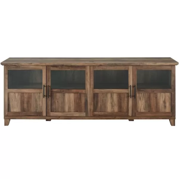 Tv Stands & Media Consoles-Kirkland's Home Rustic Oak Four Door Tv Stand Brown