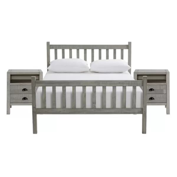 Beds & Headboards-Kirkland's Home Rustic Pine Spindle 3-Pc. Full Bedroom Set Gray