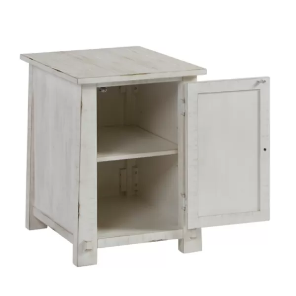 Accent & End Tables-Kirkland's Home Rustic White Cabinet Accent Table