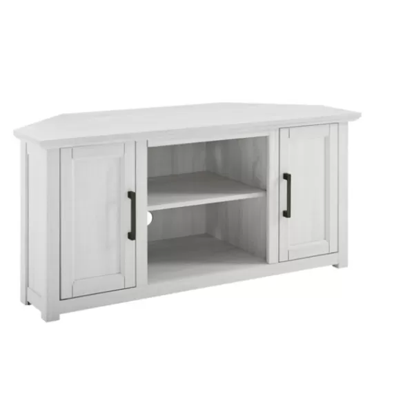 Tv Stands & Media Consoles-Kirkland's Home Rustic White Katy-Corner Tv Stand