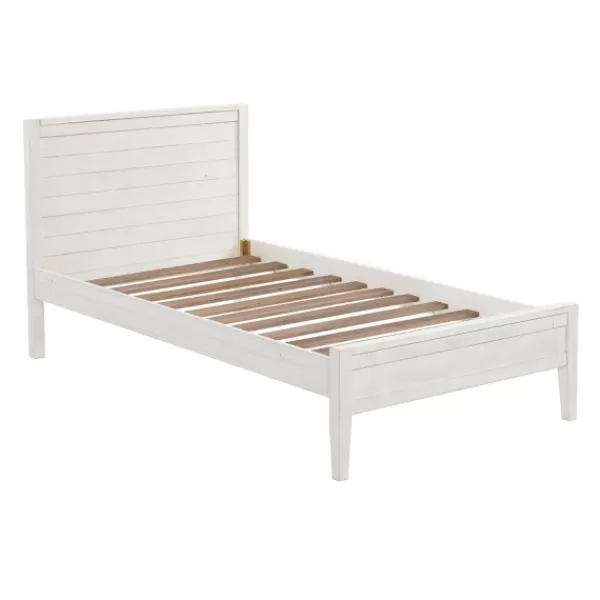 Beds & Headboards-Kirkland's Home Rustic White Pine Panel Twin Bed Frame