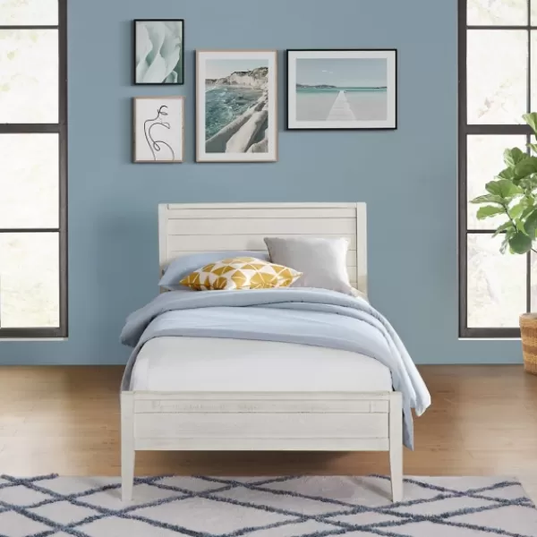 Beds & Headboards-Kirkland's Home Rustic White Pine Panel Twin Bed Frame