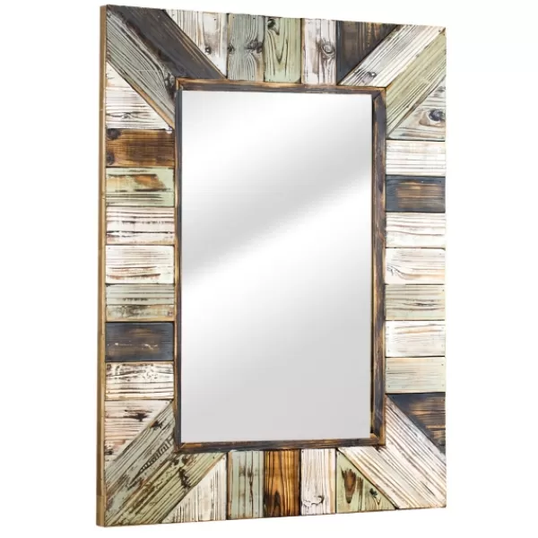 Decorative Mirrors-Kirkland's Home Rustic Wood Plank Frame Mirror