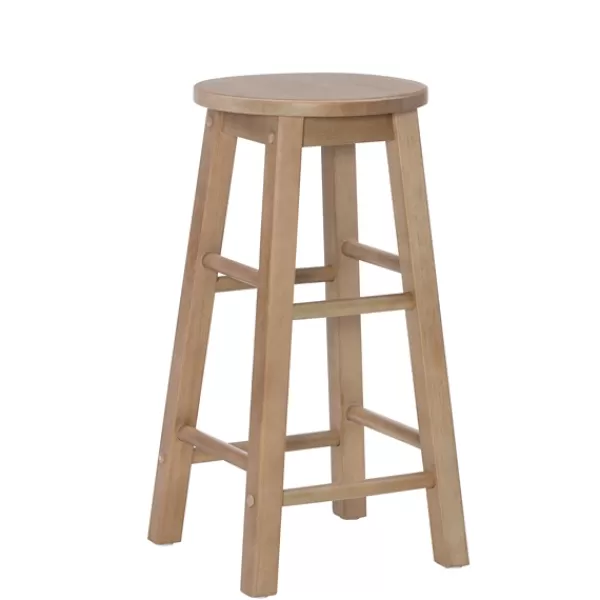 Bar Stools & Counter Height Stools-Kirkland's Home Rustic Wood Pub Classic Backless Counter Stool Brown