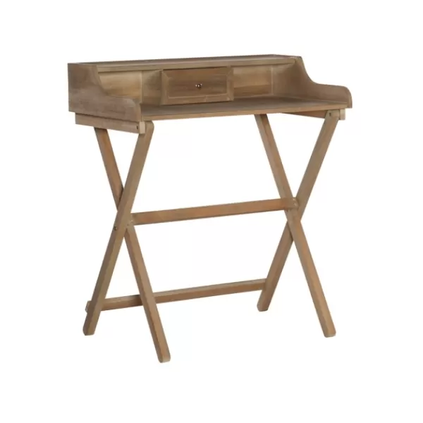 Office Furniture-Kirkland's Home Rustic Wooden Folding Desk Brown