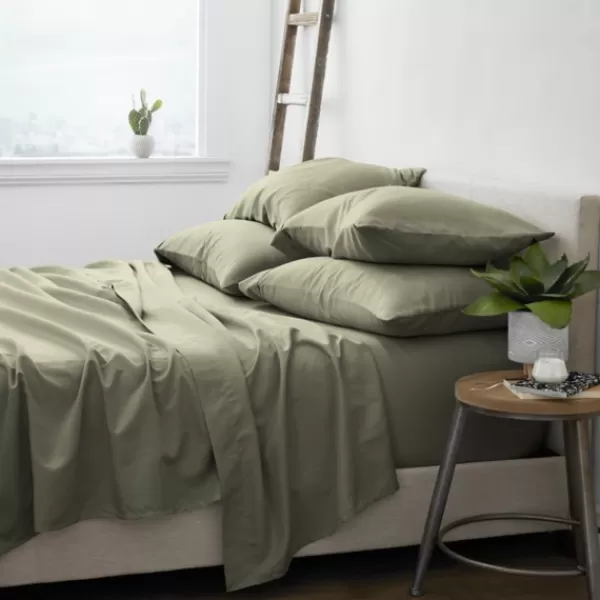 Bed Sheets-Kirkland's Home Sage Ultra Soft 6-Pc. Queen Sheet Set Green