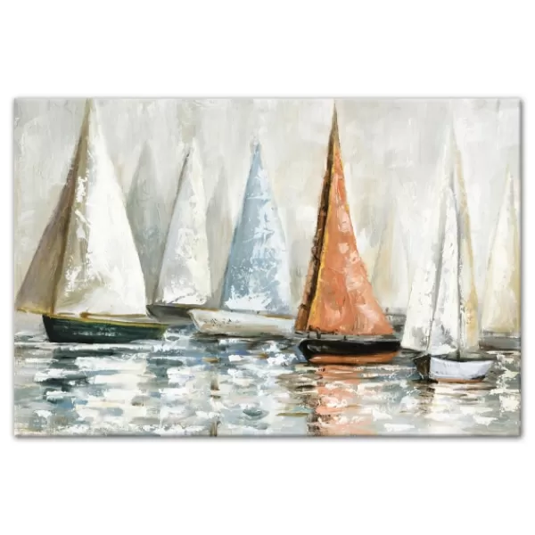 Canvas Art-Kirkland's Home Sailboat Dreams Canvas Art Print Ivory/Orange/Blue