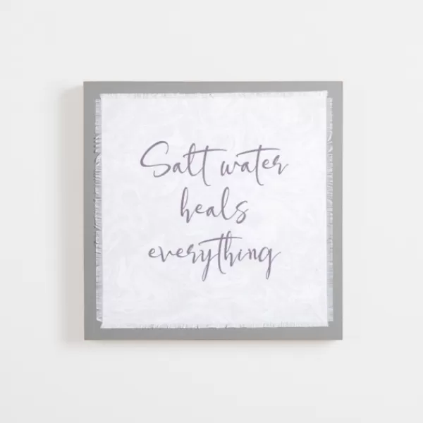 Wall Quotes & Signs-Kirkland's Home Salt Water Heals Everything Wall Plaque Gray/White