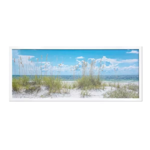 Framed Art-Kirkland's Home Sand Dunes Framed Art Print Blue/White/Green