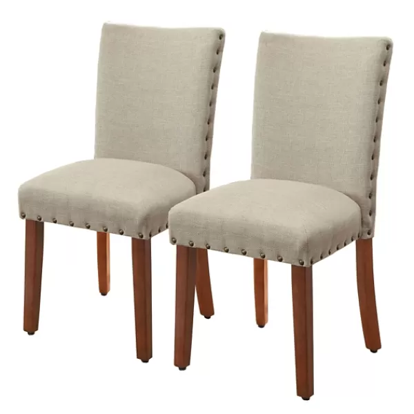 Dining Chairs-Kirkland's Home Sand Nailhead Parsons Dining Chairs, Set Of 2 Tan