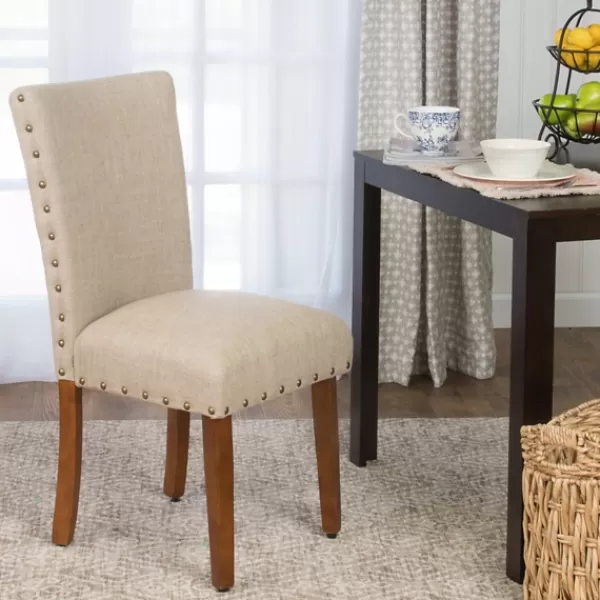 Dining Chairs-Kirkland's Home Sand Nailhead Parsons Dining Chairs, Set Of 2 Tan