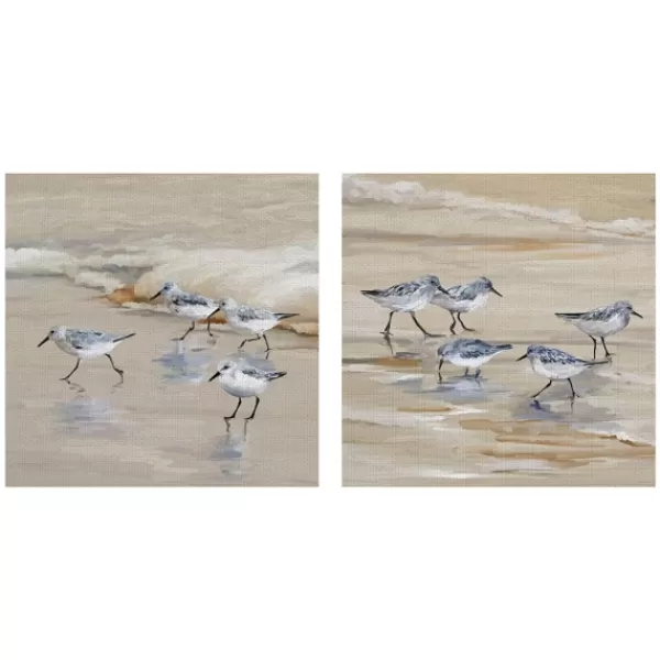 Canvas Art-Kirkland's Home Sandpiper Beach I And Ii Art Prints, Set Of 2 Tan