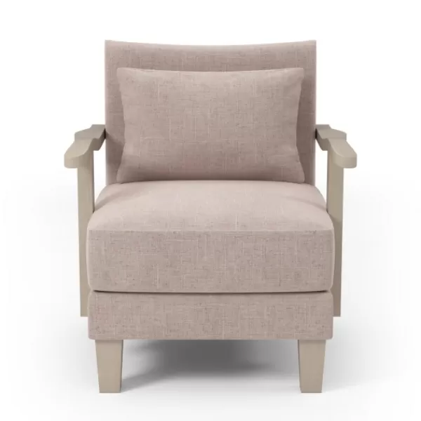 Accent Chairs-Kirkland's Home Sandy Beige Curved Arms Accent Chair Tan