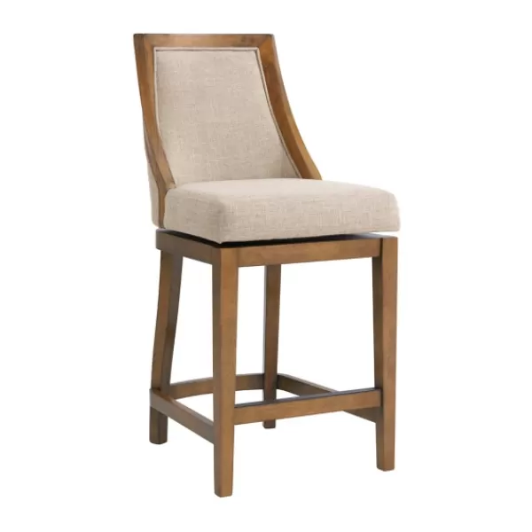 Bar Stools & Counter Height Stools-Kirkland's Home Sandy Beige Swivel Square Counter Stool Tan