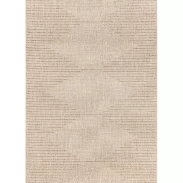 Outdoor Rugs-Kirkland's Home Sandy Diamond Center Indoor/Outdoor Area Rug, 8X10 Tan