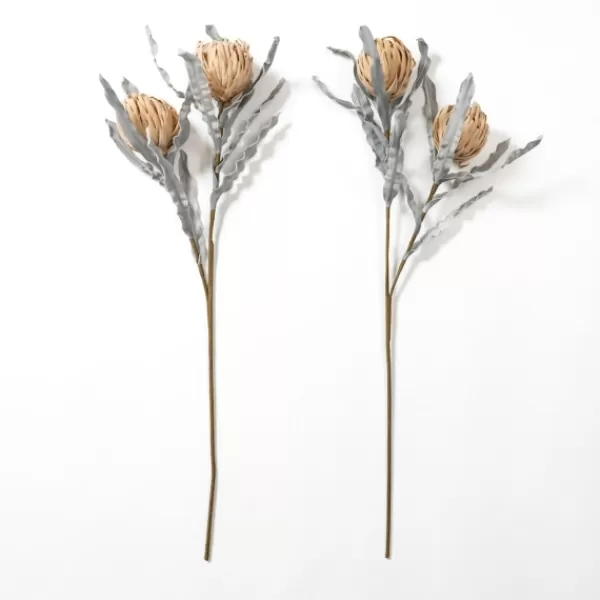 Stems & Bouquets-Kirkland's Home Sandy Protea Stem Tan/Gray