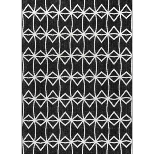 Outdoor Rugs-Kirkland's Home Sanford Gray Geometric Shapes Outdoor Rug, 5X8 Gray/White