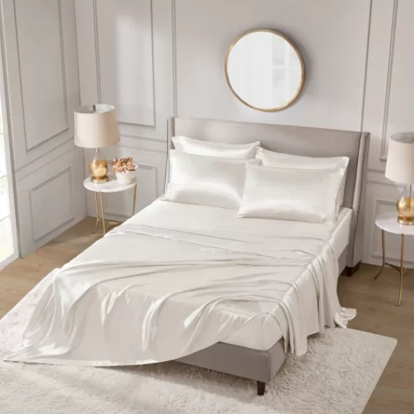 Bed Sheets-Kirkland's Home Satin 6-Pc. California King Sheet Set Ivory