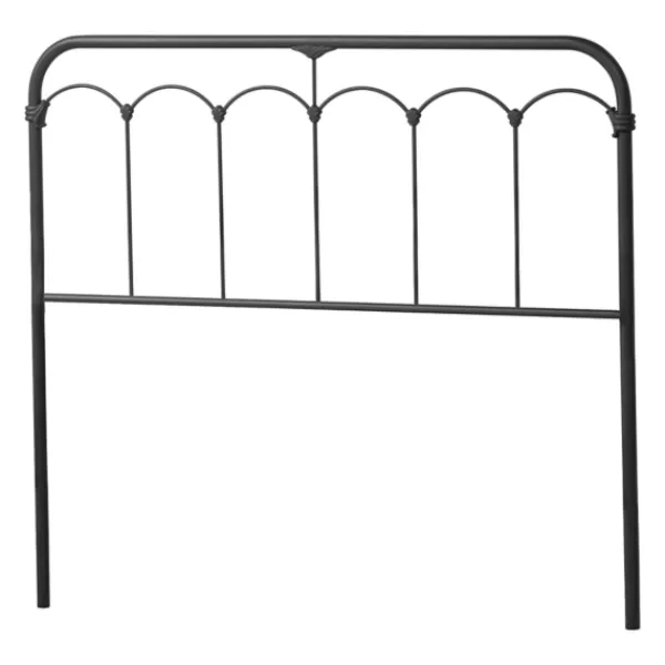 Beds & Headboards-Kirkland's Home Scalloped Metal Josie King Headboard Black