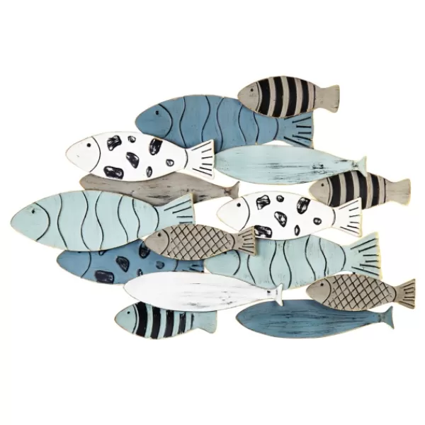 Wall Plaques-Kirkland's Home School Of Fish Wall Plaque Blue/White/Black