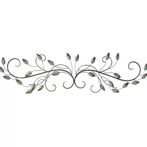 Wall Plaques-Kirkland's Home Scrolled Patina Leaf Wall Plaque Brown/Green