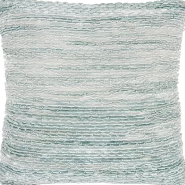 Pillows-Kirkland's Home Seafoam Ribbon Loops Pillow Blue