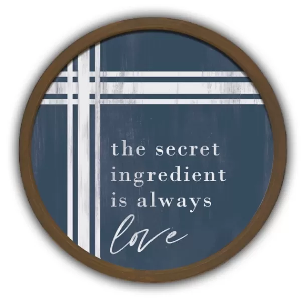 Wall Quotes & Signs-Kirkland's Home Secret Ingredient Love Round Framed Plaque Brown