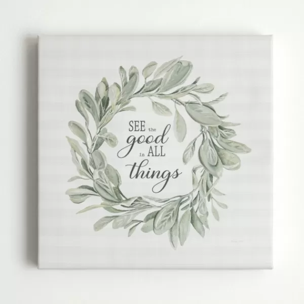 Wall Quotes & Signs-Kirkland's Home See Good In All Things Canvas Art Print White/Green