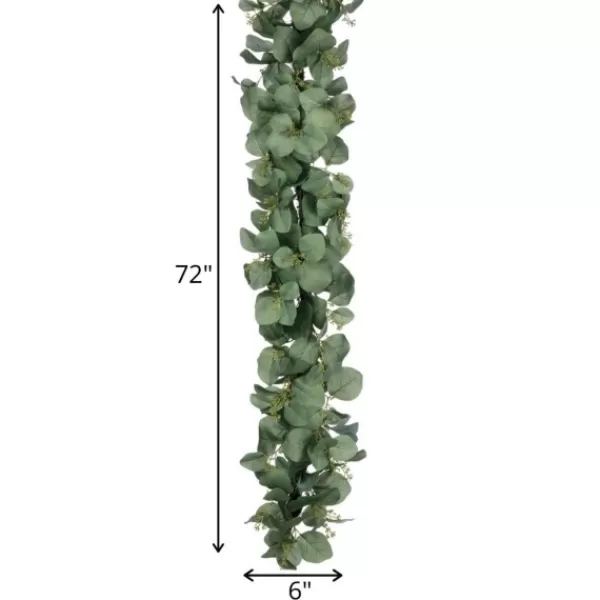 Arrangements & Greenery-Kirkland's Home Seeded Silver Dollar Eucalyptus Garland Green